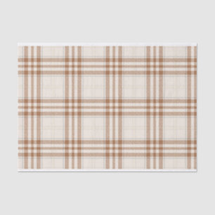 BROWN & TAN NEUTRAL PLAID PATTERN TISSUE PAPER