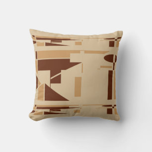 Brown Tan on Tan Southwest Look Minimalist Design Throw Pillow