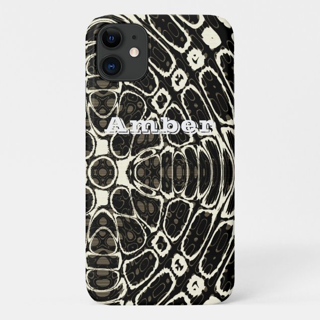 Brown Tan Reptile Scales Pattern Personalized Case-Mate iPhone Case (Back)