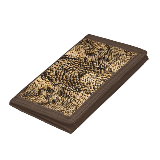 Brown & Tan Snake Skin Look Tri-fold Wallet