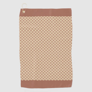 Brown tartan check      golf towel
