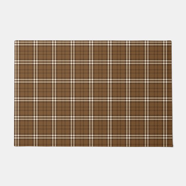 Brown Tartan Doormat (Front)