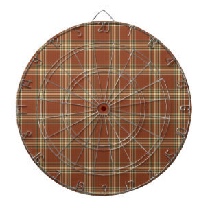 Brown Tartan Metal Cage Dartboard