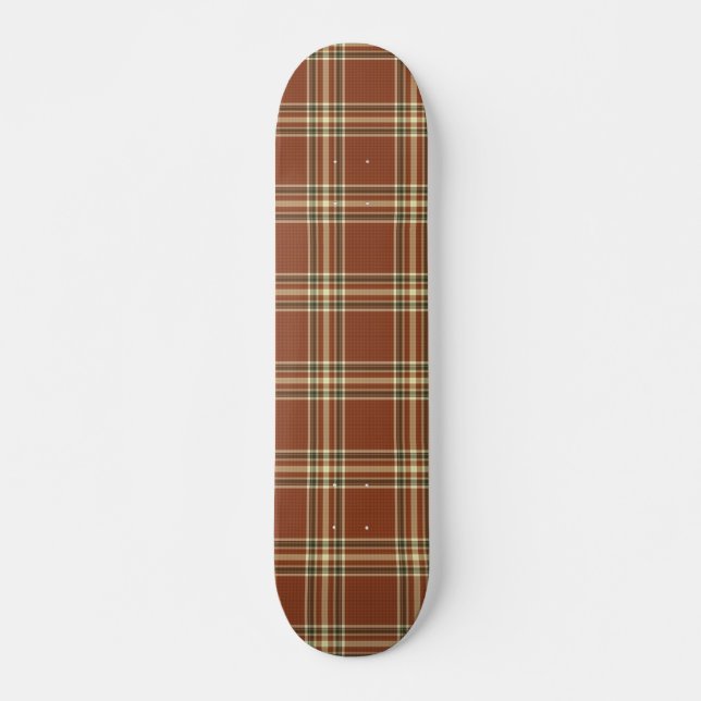 Brown Tartan Skateboard (Front)