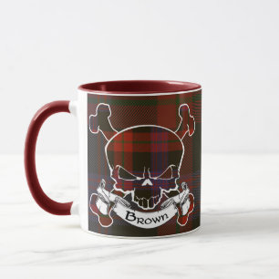 Brown Tartan Skull Mug