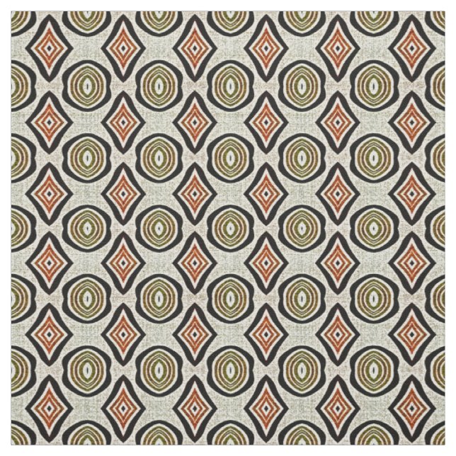 Brown Taupe Beige Burnt Orange Bali Batik Pattern Fabric (Swatch)