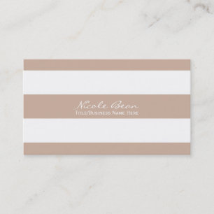 Brown Taupe Modern Stripes Classic Business Card