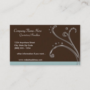 Brown & Teal Acrylic Design Business Card