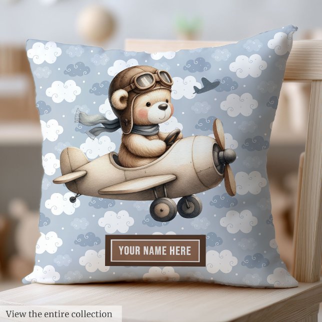 Brown Teddy Bear Baby shower Coussin Idée cadeau ( Brown Teddy Bear Baby Shower Pillow Gift Idea)