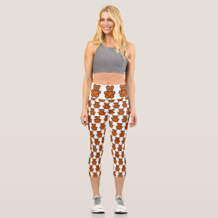 Brown Teddy Bear Capri Leggings