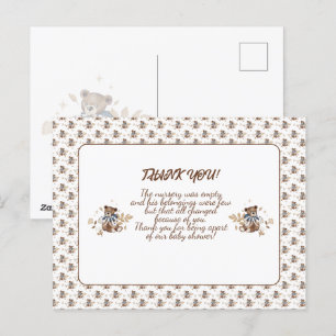 Brown Teddy Bear C'est un garçon ! Carte postale M