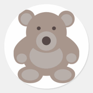 Brown Teddy Bear Classic Round Sticker