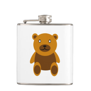 Brown teddy bear clipart hip flask