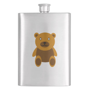 Brown teddy bear clipart hip flask
