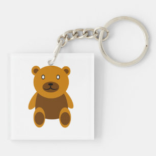Brown teddy bear clipart keychain