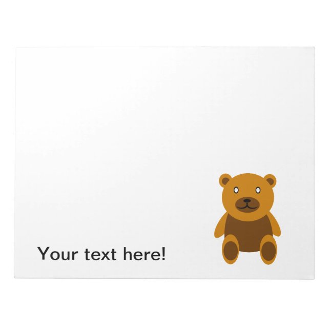 Brown teddy bear clipart notepad (Front)