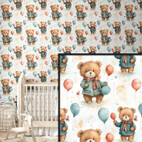 Brown Teddy Bear Friends & Balloons