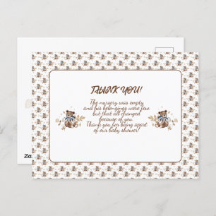 Brown Teddy Bear It's A Boy! Thank You Postcard