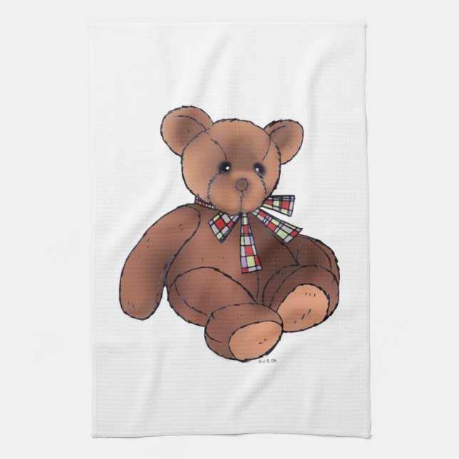 Brown teddy bear kitchen towel (Vertical)