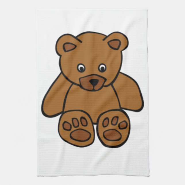 Brown Teddy Bear Kitchen Towel (Vertical)