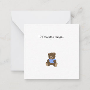 Brown Teddy Bear Mini Thank You Note Card