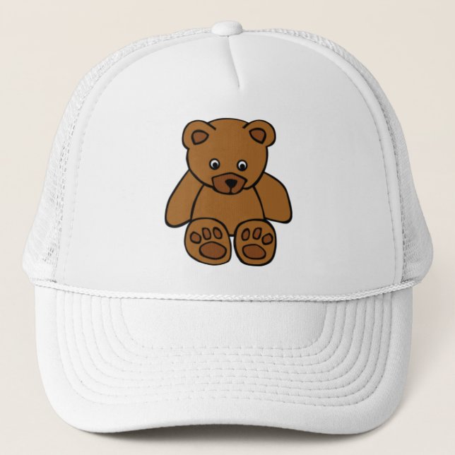 Brown Teddy Bear Trucker Hat (Front)