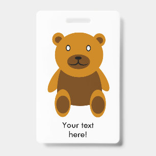 Brown teddybear clipart badge
