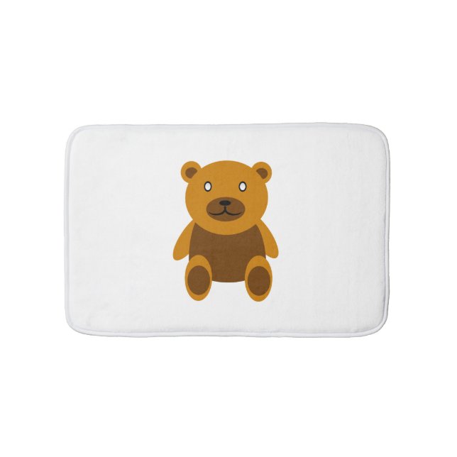 Brown teddybear clipart bath mat (Front)