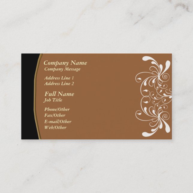 Brown tendance avec modèle de carte de visite Whit (Devant)