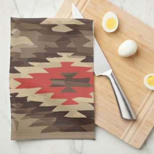 Brown/Terra Cotta Navajo Pattern Kitchen Towel