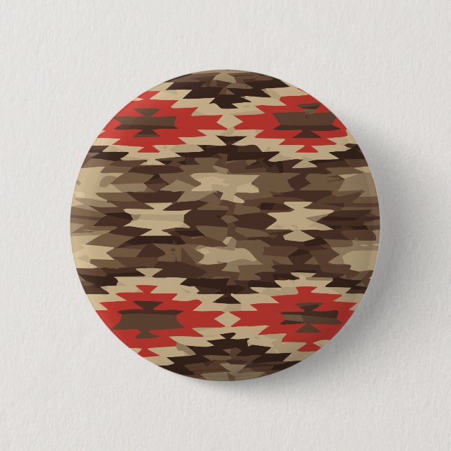 Brown/Terra Cotta Pattern 2 Inch Round Button (Front)