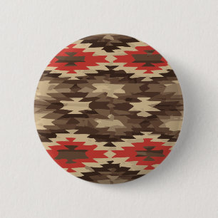 Brown/Terra Cotta Pattern 2 Inch Round Button