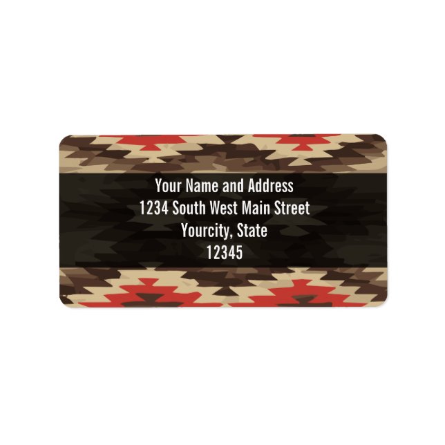 Brown/Terra Cotta Pattern Label (Front)