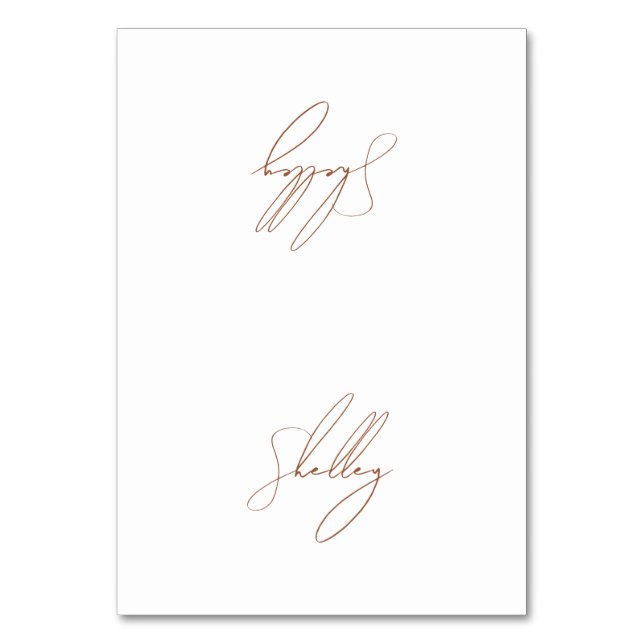 Brown Terracotta Guest Name Table Card Place Card (Front)