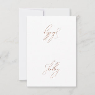 Brown Terracotta Guest Name Table Card Place Card