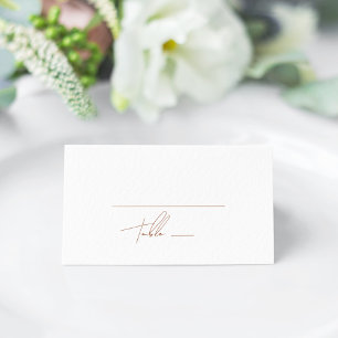 Brown Terracotta Minimalist Elegant Place Card