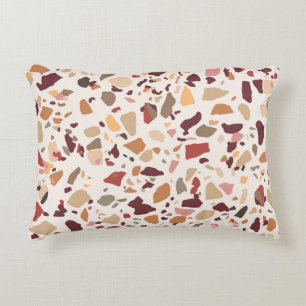 Brown terrazzo: vintage, trendy pattern. accent pillow