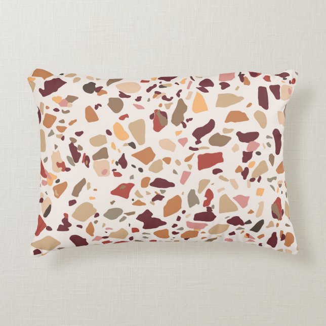 Brown terrazzo: vintage, trendy pattern. accent pillow (Front)