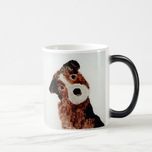 Brown Terrier Dog Painting Cute Pet Art Magic Mug