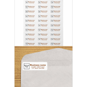Brown Text Business Return Address Labels