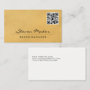Brown Texture   QR Code Business Card