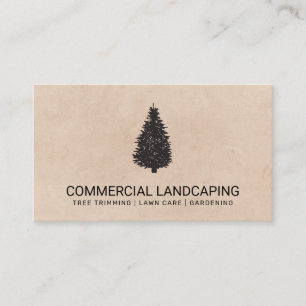 Brown Texture Tree Gardening Landscaping Business Card