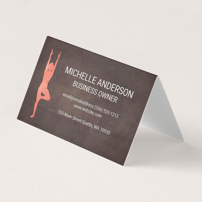 Brown Texture | Yoga Business Card (Front)