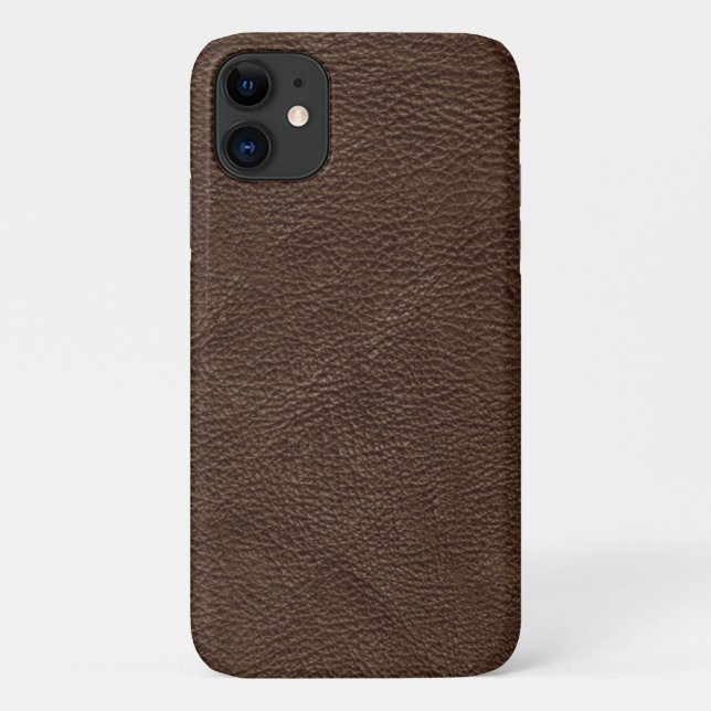 Brown Textured Leather Case-Mate iPhone Case (Back)
