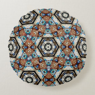 Brown thick thread mesh is what it looks like thr round pillow