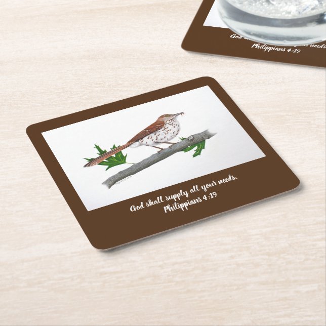 Brown Thrasher Coaster (Angled)