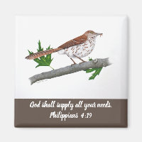 Brown Thrasher Inspirational Magnet