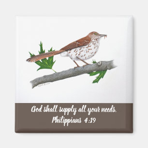 Brown Thrasher Magnet inspirant