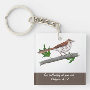 Brown Thrasher Porte - clé inspiré
