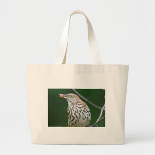 Brown Thrasher w/ Catch Of the Day Gifts Apparel Large Tote Bag